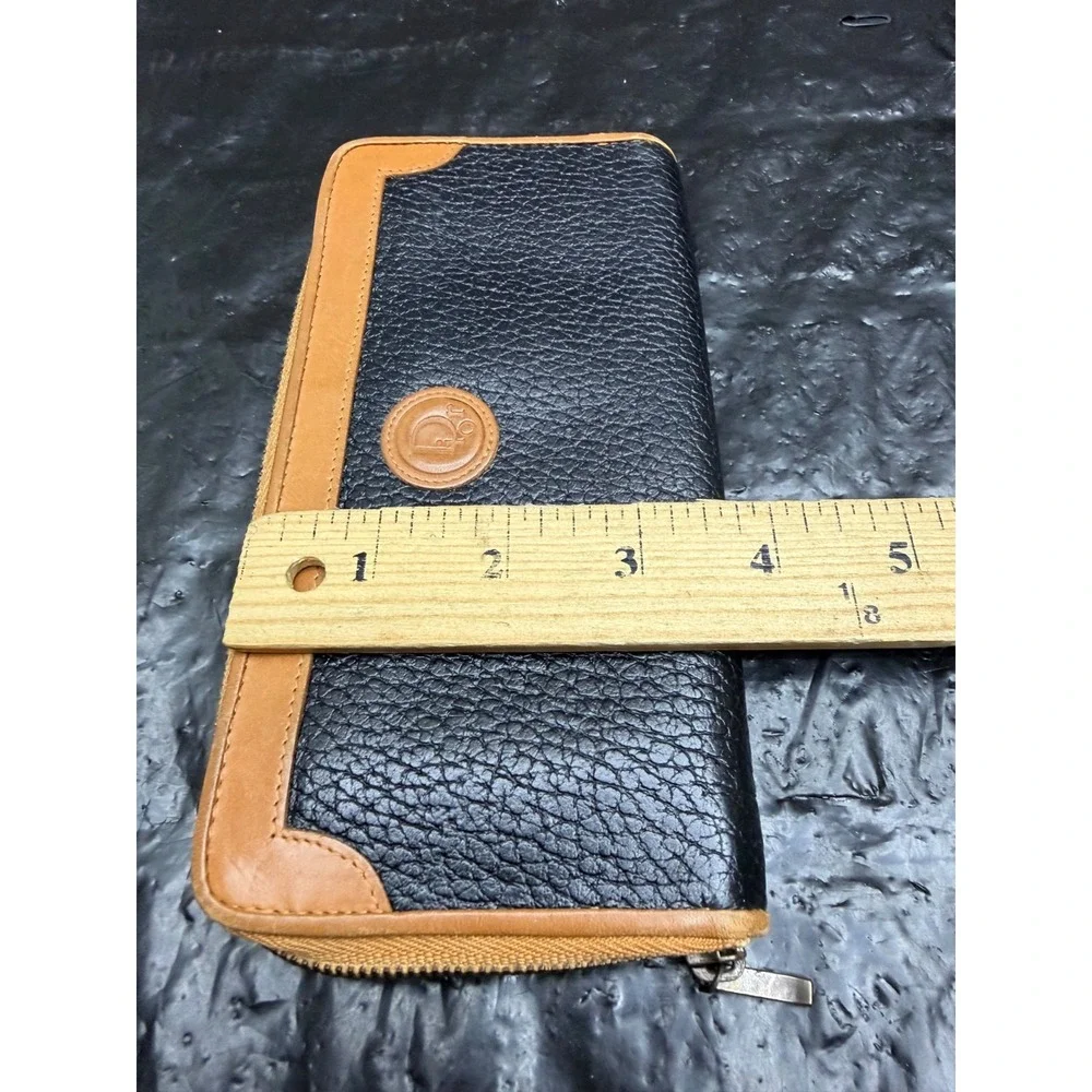 Vintage 70's 80's Christian Dior Pebbled Leather Zip-Around Continental Wallet